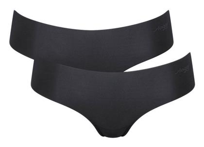 Sloggi Γυναικεία String 2Pack χωρίς Ραφές Μαύρο