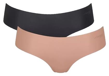 Sloggi Microfibre 2.0 Hipster Γυναικεία Slip 2Pack χωρίς Ραφές Black/Beige