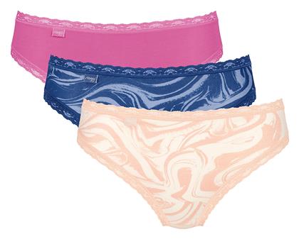 Sloggi Βαμβακερά Γυναικεία Slip 3Pack Fuchsia/Blue/Beige