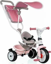 Smoby Παιδικό Τρίκυκλο Ποδήλατο Μετατρεπόμενο με Αποθηκευτικό Χώρο, Σκίαστρο & Χειρολαβή Γονέα Baby Balade Plus για 10+ Μηνών Ροζ