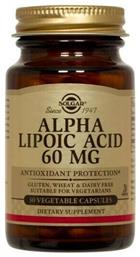 Solgar Alpha Lipoic Acid 60mg 30 φυτικές κάψουλες