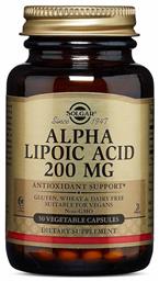 Solgar Alpha Lipoic Acid χωρίς Γλουτένη 200mg 50 φυτικές κάψουλες