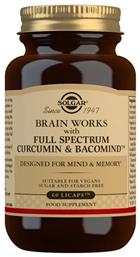 Solgar Brain Works with Full Spectrum Corcumin & Bacomind 60 κάψουλες