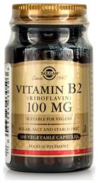 Solgar Vitamin B2 Βιταμίνη 100mg 100 φυτικές κάψουλες