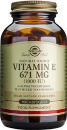 Solgar Vitamin E Βιταμίνη για Αντιοξειδωτικό 1000iu 671mg 100 μαλακές κάψουλες