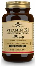 Solgar Vitamin K1 (Phytonadione) Βιταμίνη 100mcg 100 ταμπλέτες