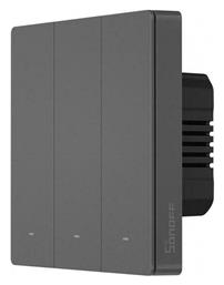 Sonoff Smart Χωνευτός Διακόπτης Τοίχου Wi-Fi Φωτισμού Τριπλός με Πλαίσιο Γκρι