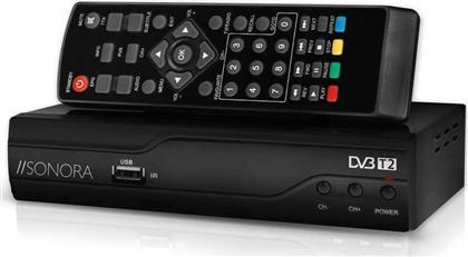 Sonora DVB T2-001 Ψηφιακός Δέκτης Mpeg-4 Full HD (1080p) με Λειτουργία PVR (Εγγραφή σε USB) Σύνδεσεις SCART / HDMI / USB από το e-shop