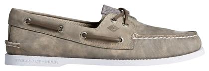 Sperry Top-Sider A O 2-eye Δερμάτινα Ανδρικά Μοκασίνια σε Γκρι Χρώμα