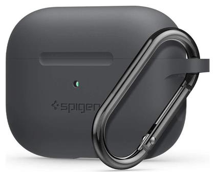 Spigen Silicone Fit with Carabiner Pro Θήκη Σιλικόνης με Γάντζο Charcoal Grey για Apple AirPods Pro