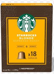 Starbucks Κάψουλες Espresso Blonde Συμβατές με Μηχανή Nespresso 18caps