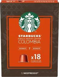 Starbucks Κάψουλες Espresso Colombia Συμβατές με Μηχανή Nespresso 18caps