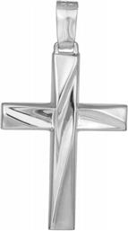 Σταυροί Βάπτισης - Αρραβώνα Λευκόχρυσος ανδρικός σταυρός Κ9 045503 045503 Ανδρικό Χρυσός 9 Καράτια