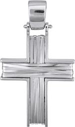 Σταυροί Βάπτισης - Αρραβώνα Λευκόχρυσος σταυρός για αγόρι Κ14 028128 028128 Ανδρικό Χρυσός 14 Καράτια από το Kosmima24