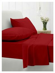 Sunshine Σετ Σεντόνια Διπλά με Λάστιχο 150x205x30εκ. Cotton Feelings 113 Red