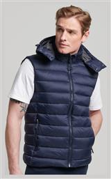 Superdry Αμάνικο Ανδρικό Μπουφάν Puffer Navy Μπλε από το Silenzio