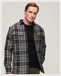 Superdry Ανδρικό Πουκάμισο Overshirt Μακρυμάνικo Καρό Μαύρο