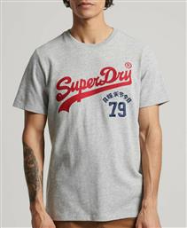 Superdry Ανδρικό T-shirt Grey Marl με Στάμπα από το Plus4u