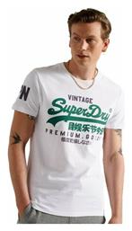 Superdry Ανδρικό T-shirt Λευκό με Στάμπα