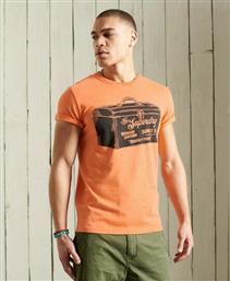 Superdry Ανδρικό T-shirt Πορτοκαλί Με Στάμπα από το Plus4u