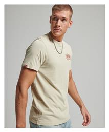 Superdry D1 Ovin Vintage Ανδρικό T-shirt Μπεζ με Λογότυπο από το Z-mall