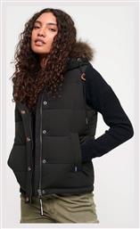 Superdry D3 Ovin Everest Faux Κοντό Γυναικείο Puffer Μπουφάν για Χειμώνα Μαύρο