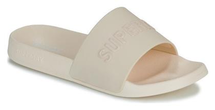 Superdry Logo Vegan Pool Slides σε Λευκό Χρώμα