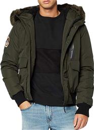 Superdry Puffer Χακί Μπουφάν Με Γούνα στην Κουκούλα από το Zakcret Sports