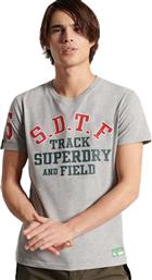 Superdry Track & Field Graphic Ανδρικό T-shirt Γκρι Με Στάμπα