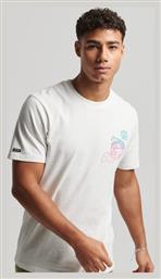 Superdry Travel Sticker Ανδρικό T-shirt Λευκό με Στάμπα από το Plus4u