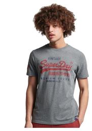 Superdry Vintage Classic Ανδρικό T-shirt Γκρι με Λογότυπο