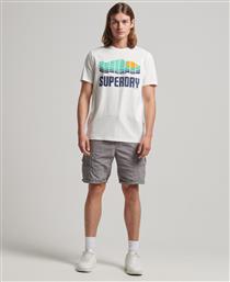 Superdry Vintage Great Outdoors Ανδρικό T-shirt Natural White Marl με Στάμπα από το Plus4u