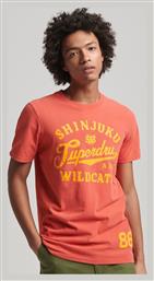 Superdry Vintage Home Αθλητικό Ανδρικό T-shirt Κόκκινο με Στάμπα