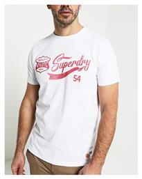 Superdry Vintage Script Style Coll Ανδρικό T-shirt Κοντομάνικο Brilliant White από το Plus4u
