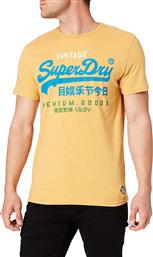 Superdry Vintage Tri Ανδρικό T-shirt Κίτρινο Με Στάμπα