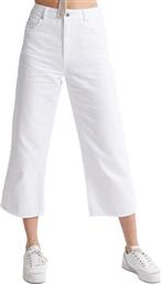 Superdry Wide Leg Crop Γυναικείο Ψηλόμεσο Denim Capri Παντελόνι σε Boyfriend Εφαρμογή Λευκό από το Outletcenter