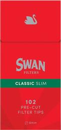 Swan Φιλτράκια Classic Slim Κόκκινο 6mm 102x 1τμχ από το Panora