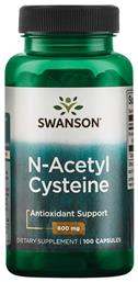 Swanson N-Acetyl Cysteine 600mg 100 κάψουλες