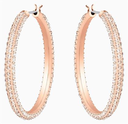Swarovski Stone Hoop Σκουλαρίκια Κρίκοι Επιχρυσωμένα με Πέτρες