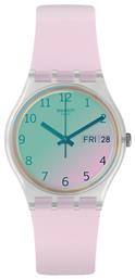Swatch Ultrarose Ρολόι Μπαταρίας με Καουτσούκ Λουράκι