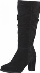 Tamaris Suede Γυναικείες Μπότες με Μεσαίο Τακούνι σε Μαύρο Χρώμα από το MyShoe