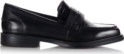Tamaris Δερμάτινα Γυναικεία Loafers σε Μαύρο Χρώμα από το MyShoe
