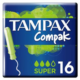Tampax Ταμπόν Compak Super με Απλικατέρ για Αυξημένη Ροή 16τμχ