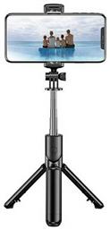 Techsuit Q01 Selfie Stick Τρίποδο Κινητού με Bluetooth Μαύρο