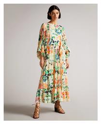 Ted Baker Kiyrie Maxi Καλοκαιρινό All Day Φόρεμα με Μανίκι 3/4 Μπεζ