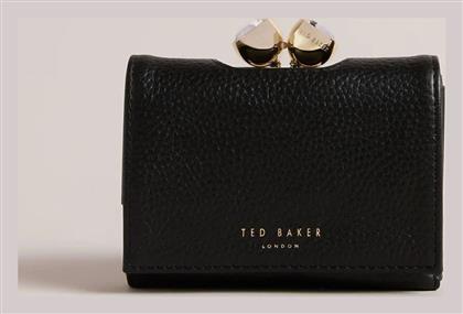 Ted Baker Μεγάλο Δερμάτινο Γυναικείο Πορτοφόλι Μαύρο