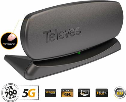 Televes 130220 Innova T-Force 5G LTE HD Boss Εσωτερική Κεραία Τηλεόρασης (απαιτεί τροφοδοσία) σε Μαύρο Χρώμα Σύνδεση με Ομοαξονικό (Coaxial) Καλώδιο από το e-shop