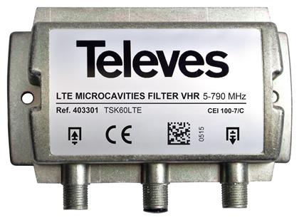 Televes VHR Micro-Cavities LTE/4G 5-790 MHz Φίλτρο Δορυφορικής 403301