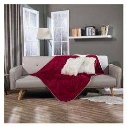 Teoran Velour Κουβέρτα Γούνινη Καναπέ 130x160εκ. 10 Bordo