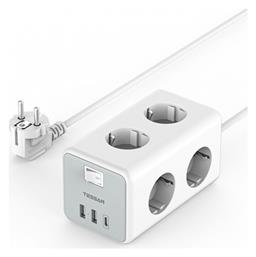 Tessan Πολύπριζο 6 Θέσεων με 2 USB-A, 1 USB-C και Καλώδιο 2m